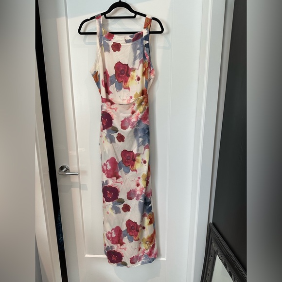 Watercolour print crepe faux wrap Size XL - Picture 1 of 5
